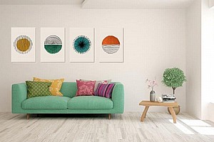 סט 4 תמונות אבסטרקט עיגול סט 4 תמונות אבסטרקט עיגול