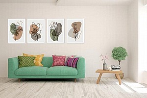 סט 4 תמונות אבסטרקט פרחים סט 4 תמונות אבסטרקט פרחים