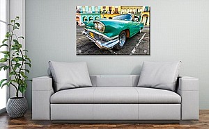 הדפסה על זכוכית -וינטג' קדילק הדפסה על זכוכית -וינטג' קדילק