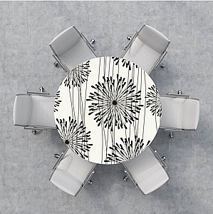 מפת PVC עגולה דגם איילה כחול מפת PVC עגולה דגם איילה כחול